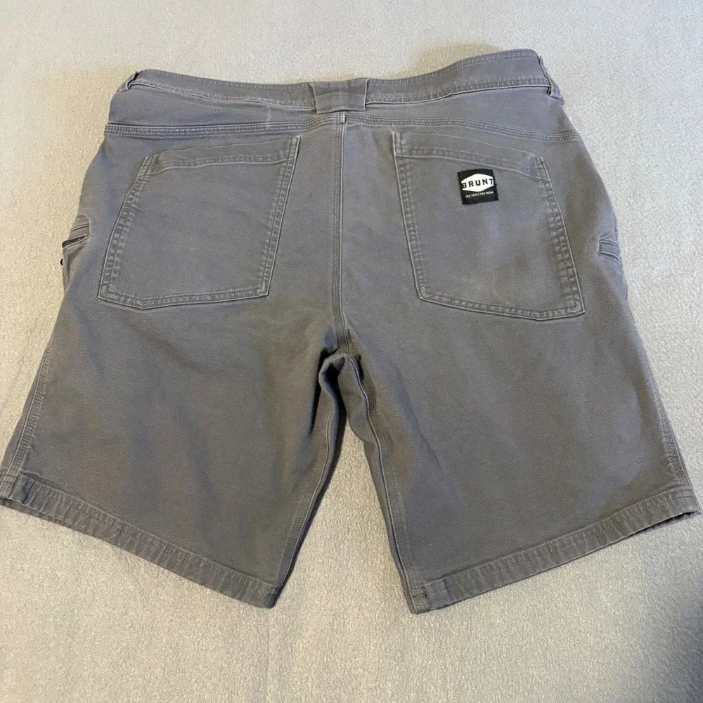 Brunt The Martin Short Mens 38x10 Gray Utility Cargo Canvas Workwear Stained